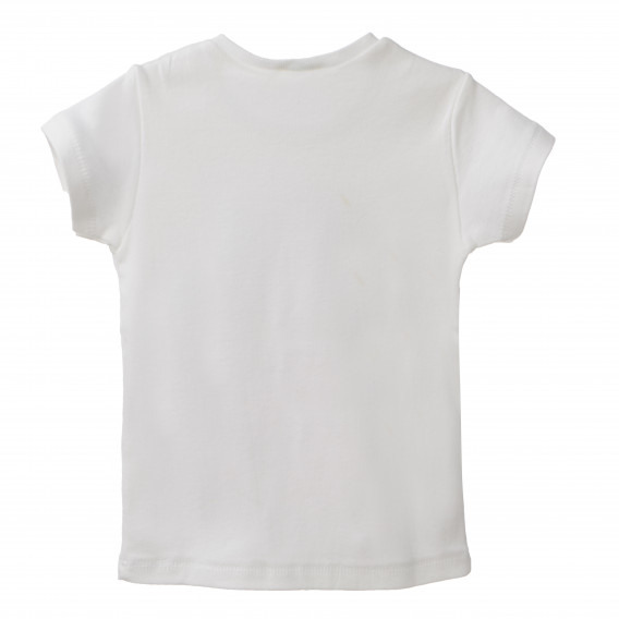 Bluză de bumbac pentru fetițe, culoare albă Benetton 160398 4