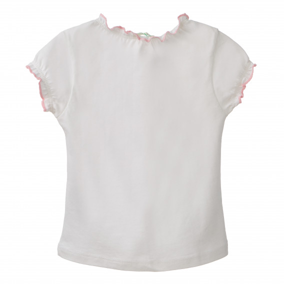 Bluză albă de bumbac cu imprimeu zână, pentru fetițe Benetton 160405 3