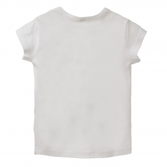 Bluză albă din bumbac cu imprimeu panda, pentru fetițe Benetton 160434 4
