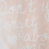 Bluză de bumbac pentru fetițe, alb cu inimă roz deschis Benetton 160436 2