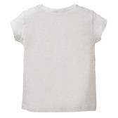 Bluză de bumbac pentru fetițe, alb cu inimă roz deschis Benetton 160438 4