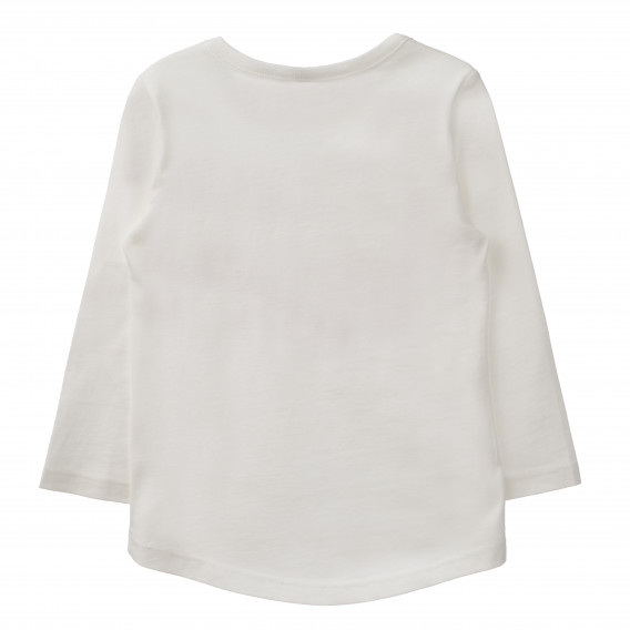 Bluză albă din bumbac cu design grafic pentru fetițe Benetton 160511 4