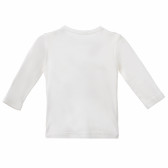 Bluză albă din bumbac cu imprimeu elefant, pentru băieți Benetton 160526 3