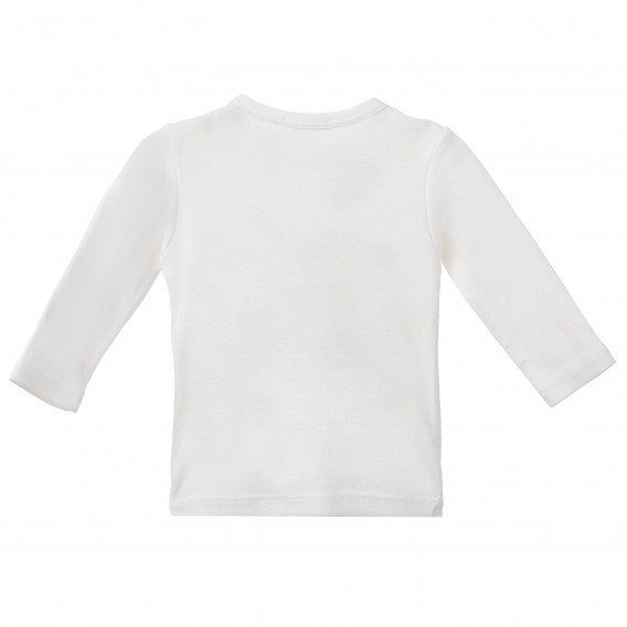 Bluză albă din bumbac cu imprimeu elefant, pentru băieți Benetton 160526 3