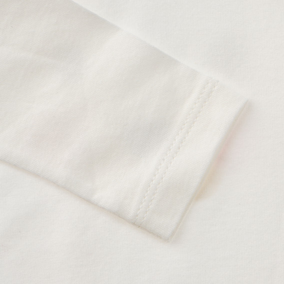 Bluză albă din bumbac cu imprimeu elefant, pentru băieți Benetton 160527 4