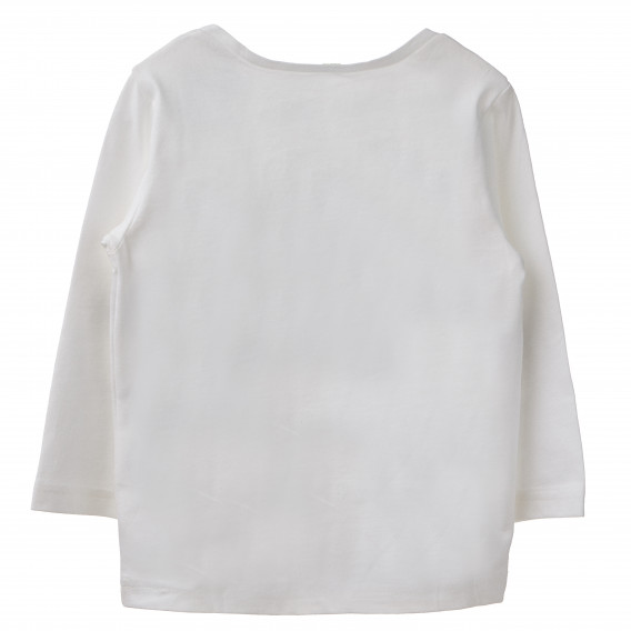 Bluză de bumbac pentru băieți, culoare albă Benetton 160535 4