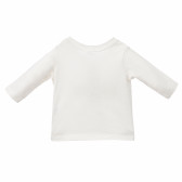 Bluză albă din bumbac cu imprimeu prietenie Benetton 160550 3