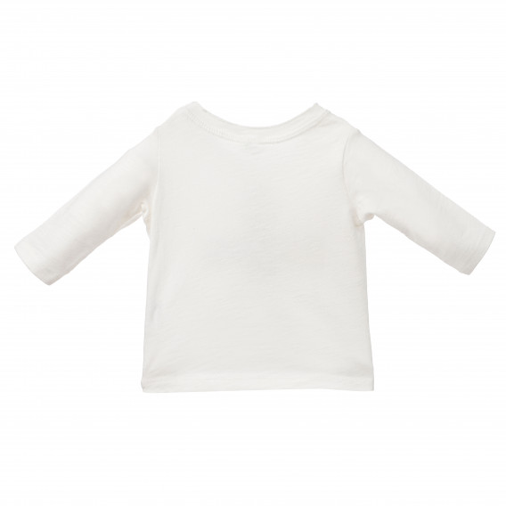 Bluză albă din bumbac cu imprimeu prietenie Benetton 160550 3