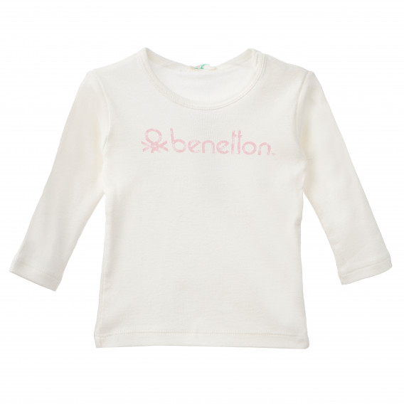 Bluză din bumbac cu logo Benetton pentru fetițe Benetton 160576 