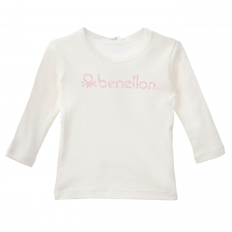 Bluză din bumbac cu logo Benetton pentru fetițe  160576
