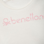 Bluză din bumbac cu logo Benetton pentru fetițe Benetton 160577 2