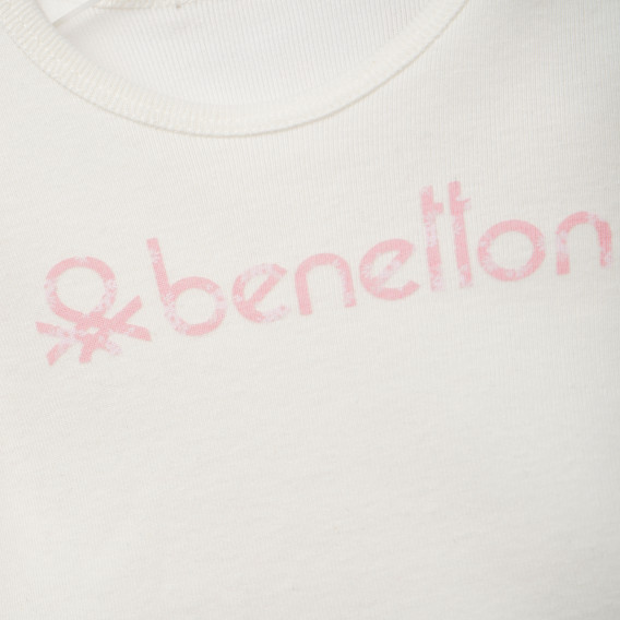 Bluză din bumbac cu logo Benetton pentru fetițe Benetton 160577 2