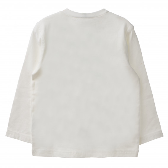 Bluză albă din bumbac cu imprimeu pentru băieți Benetton 160607 4