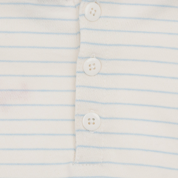 Bluză cu mânecă lungă pentru fetițe, alb cu dungi KIABI 160856 3