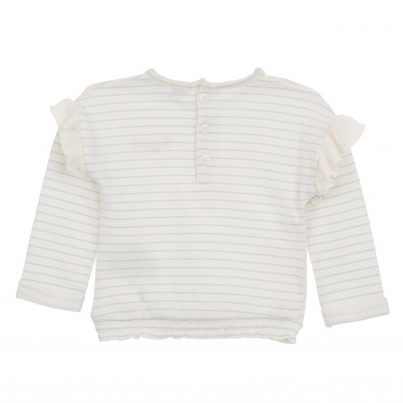 Bluză cu mânecă lungă pentru fetițe, alb cu dungi KIABI 160857 4