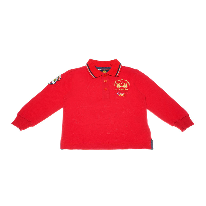 Bluză de bumbac cu mâneci lungi pentru băieți, roșie  161104
