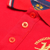 Bluză de bumbac cu mâneci lungi pentru băieți, roșie La Martina 161107 4