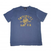 Tricou din bumbac pentru băieți, albastru cu imprimeu galben Gant 161153 