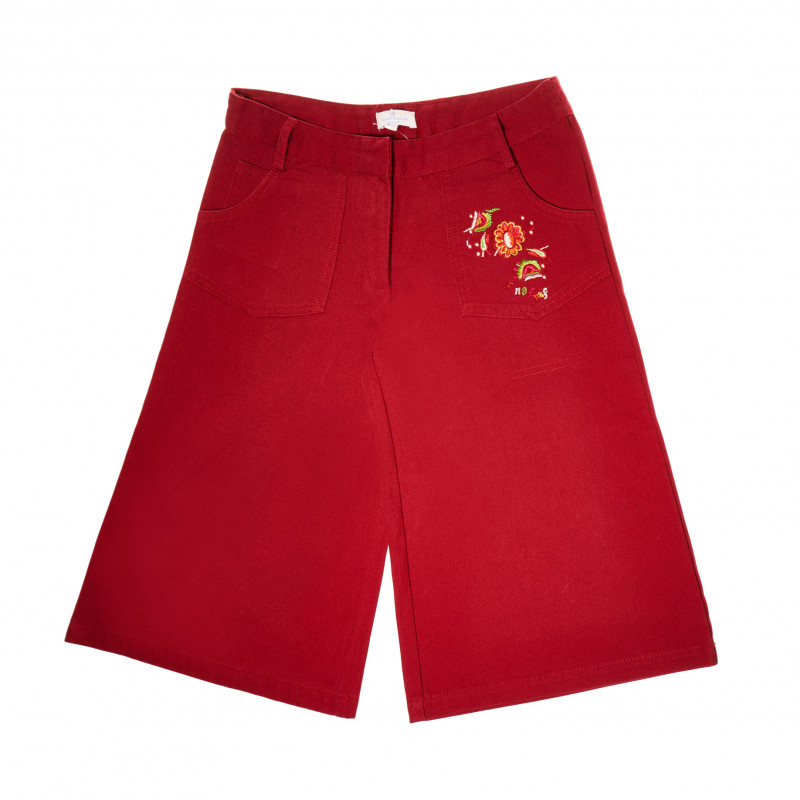 Pantaloni pentru fete, roșii cu broderie  161162
