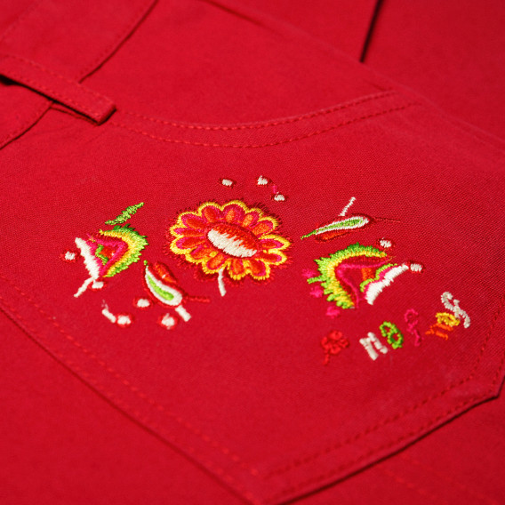 Pantaloni pentru fete, roșii cu broderie Levi's 161164 3