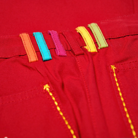 Pantaloni pentru fete, roșii cu broderie Levi's 161165 4