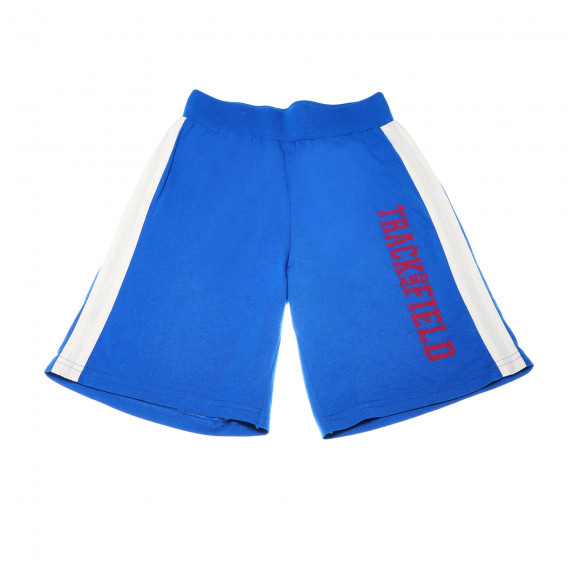 Pantaloni scurți din bumbac, cu logo, pentru băieți, albastru Benetton 161369 
