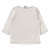 Bluză cu mâneci lungi pentru băieți, alb Benetton 161440 7