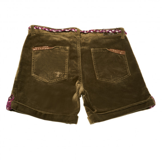 Pantaloni scurți din bumbac pentru fete, verzi Naf Naf 161478 2
