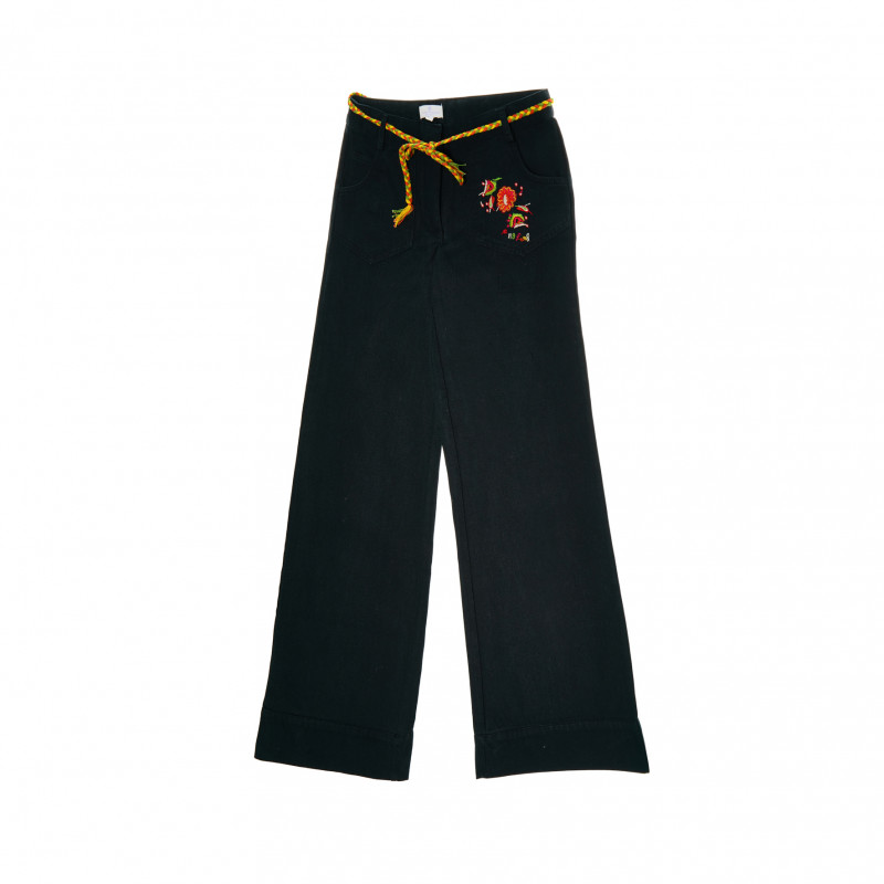 Fustă-pantaloni din bumbac pentru fete, pe negru  161565
