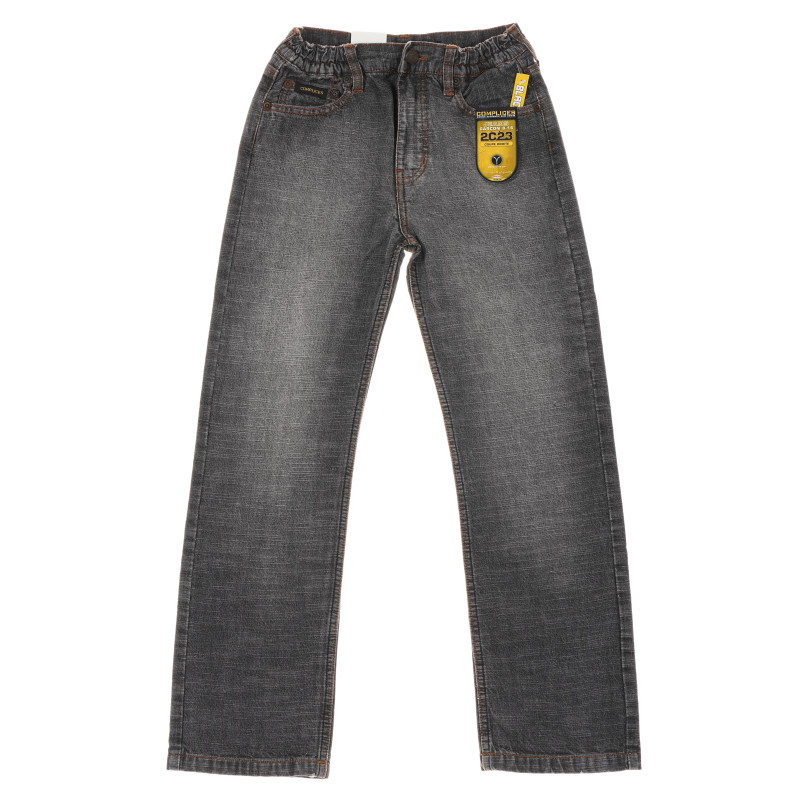Jeans pentru un băieți, gri cu detalii galbene  161591