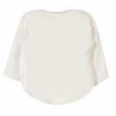Bluză albă pentru fete cu inscripție violet Benetton 161914 7