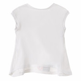 Bluză albă din bumbac pentru fete Benetton 161934 4