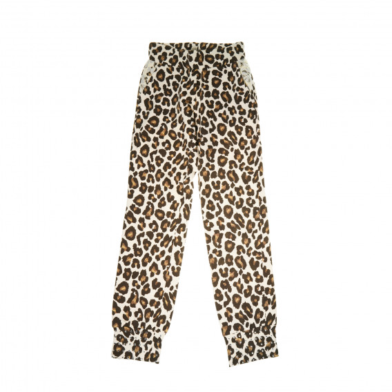 Pantaloni de bumbac cu animal print, pentru fete MonnaLisa 161989 