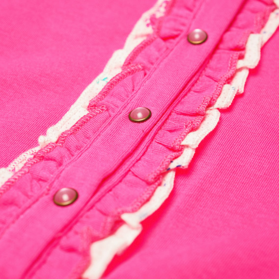 Rochie din bumbac pentru fete, roz intens Naf Naf 162041 3