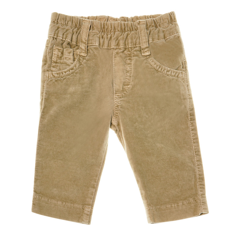 Pantaloni de bumbac pentru băieți, în bej  162049