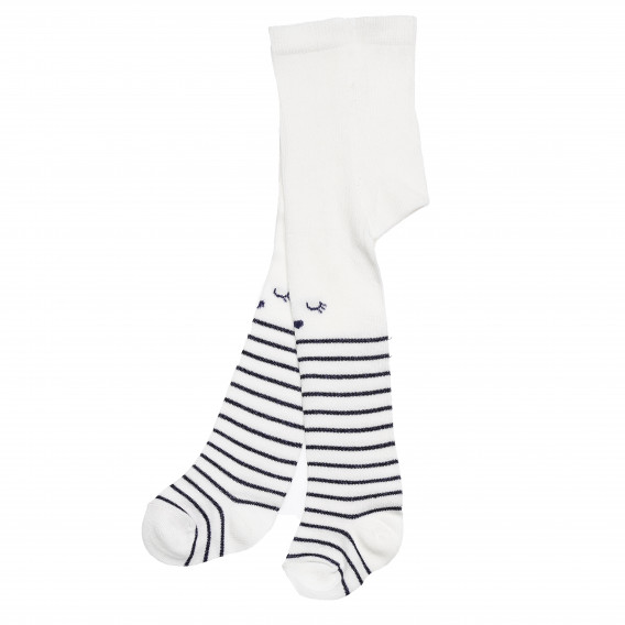 Ciorapi pentru fete, albi cu dungi negre  162576 