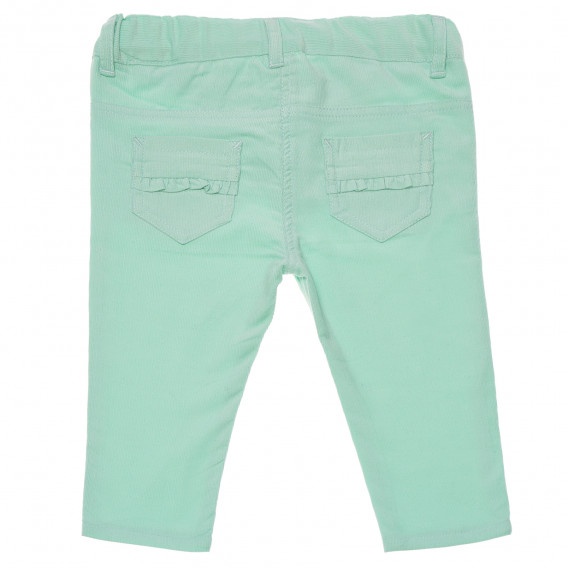 Pantaloni pentru fetițe, din bumbac, culoarea mentă Birba 162730 2