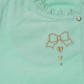 Pantaloni pentru fetițe, din bumbac, culoarea mentă Birba 162732 4