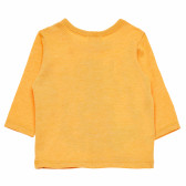 Bluză cu mânecă lungă de culoare galbenă cu imprimeu Benetton 163459 2