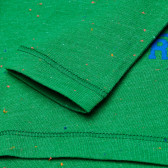 Bluză verde cu mânecă lungă de culoare albastră pentru băieți Benetton 163541 3