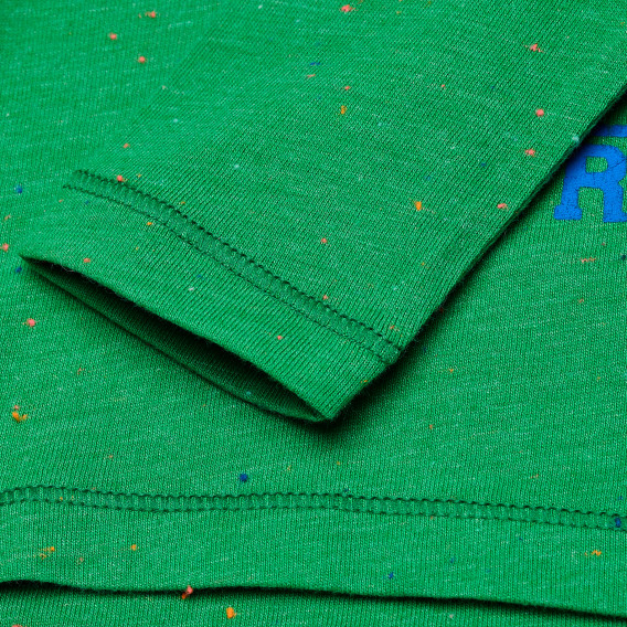 Bluză verde cu mânecă lungă de culoare albastră pentru băieți Benetton 163541 3