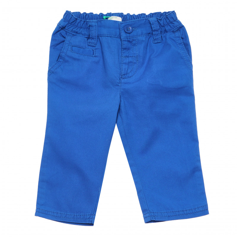 Pantaloni cu trei buzunare, pe albastru, din bumbac, pentru băieți  163542