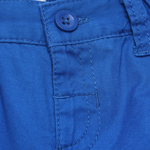 Pantaloni cu trei buzunare, pe albastru, din bumbac, pentru băieți Benetton 163544 2