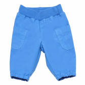 Pantaloni de bumbac albastru cu talie elastică, pentru băieți Benetton 163555 