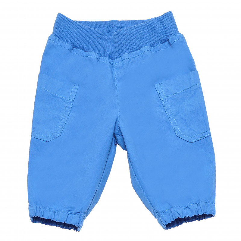 Pantaloni de bumbac albastru cu talie elastică, pentru băieți  163555