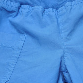 Pantaloni de bumbac albastru cu talie elastică, pentru băieți Benetton 163577 3