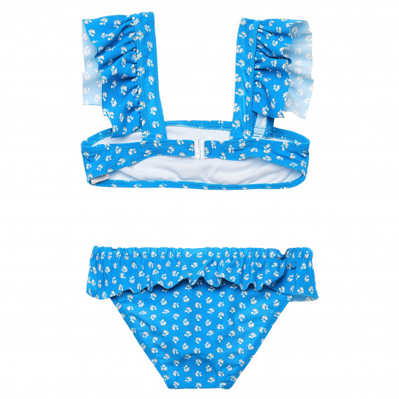 Costum de baie din două piese pentru fete, cu imprimeu de vară albastru ZY 163705 2