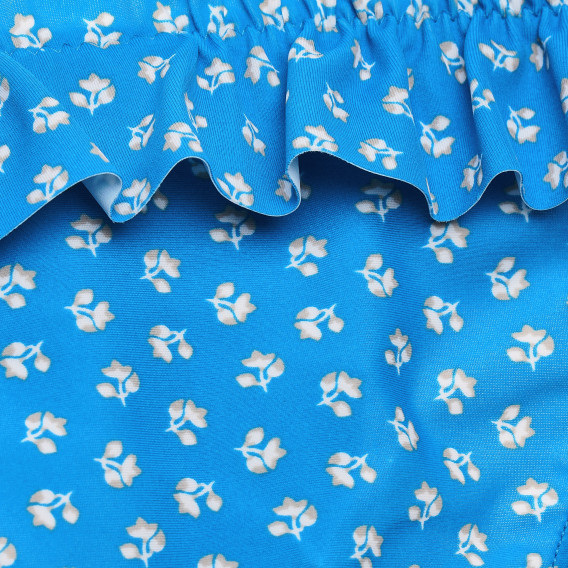 Costum de baie din două piese pentru fete, cu imprimeu de vară albastru ZY 163710 3