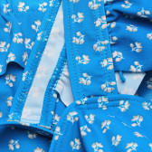 Costum de baie din două piese pentru fete, cu imprimeu de vară albastru ZY 163717 4