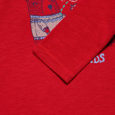 Bluză roșie din bumbac cu mâneci lungi, cu imprimeuri pentru fete Benetton 163722 3